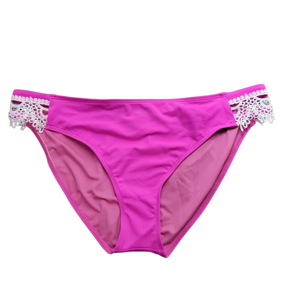3 Foe $15 Bikini Botton W/ Crochet On Hips Sz XL